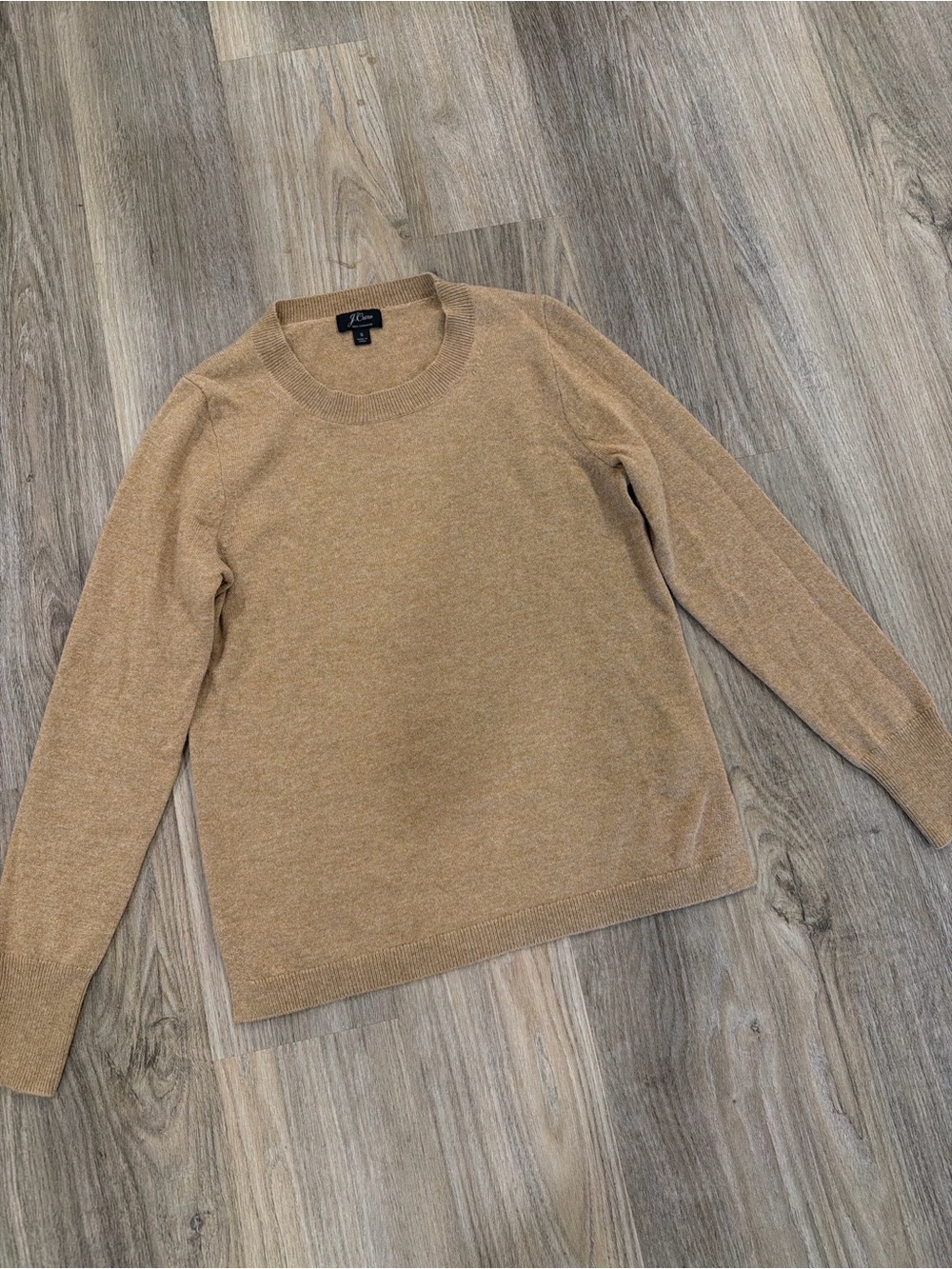 J. Crew Women’s Crewneck Sweater in Camel Brown 100% cashmere